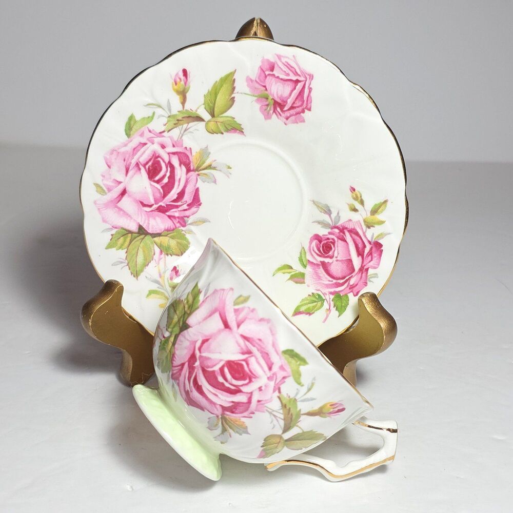 Aynsley Teacup and Saucer Pink Roses - Picture 4 of 10